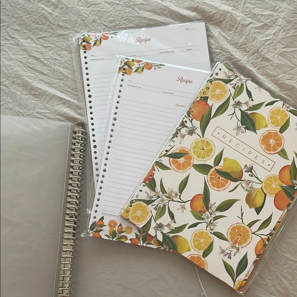 Floral Recipe Binder with Inserts